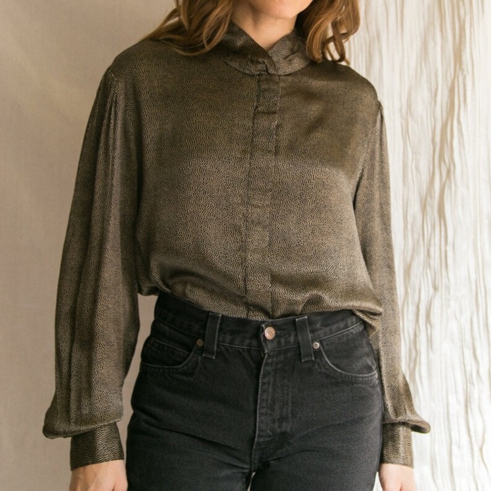 Satin dot blouse